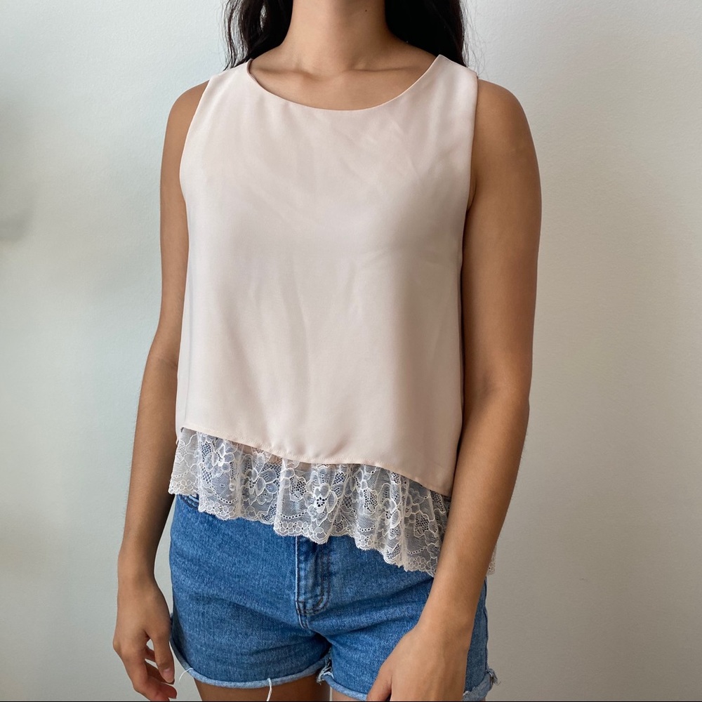 Zara Beige Top with Lace